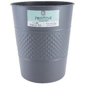 Wholesale - TRASH CAN METAL 9.25"H X 7.875"W (6" BASE) DARK GREY 5L, UPC: 769898274091